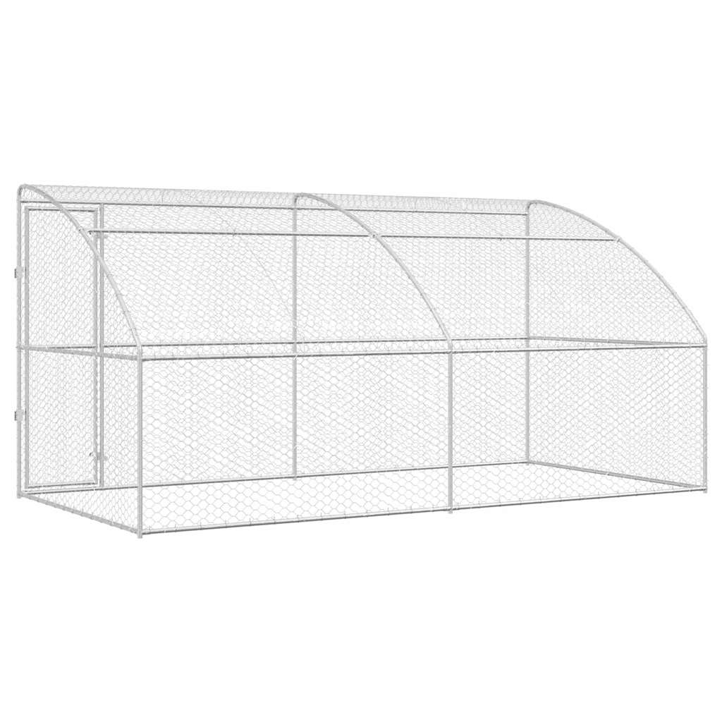 Hundekäfig 2 pcs Silber 4 x 2 x 2 m Verzinkter Stahl