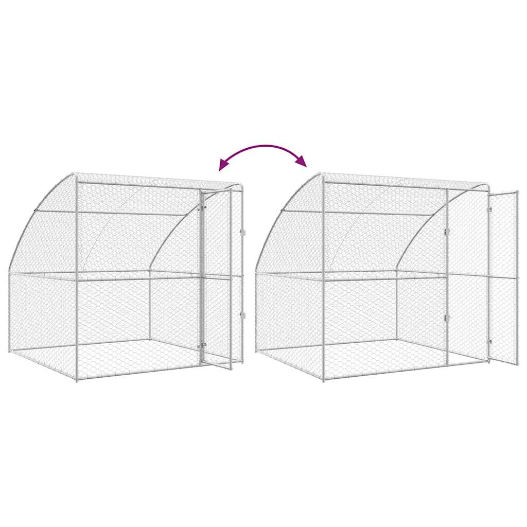 Hundekäfig 2 pcs Silber 4 x 2 x 2 m Verzinkter Stahl