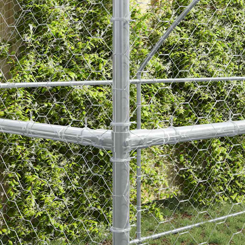 Hundekäfig 3 pcs Silber 6 x 2 x 2 m Verzinkter Stahl