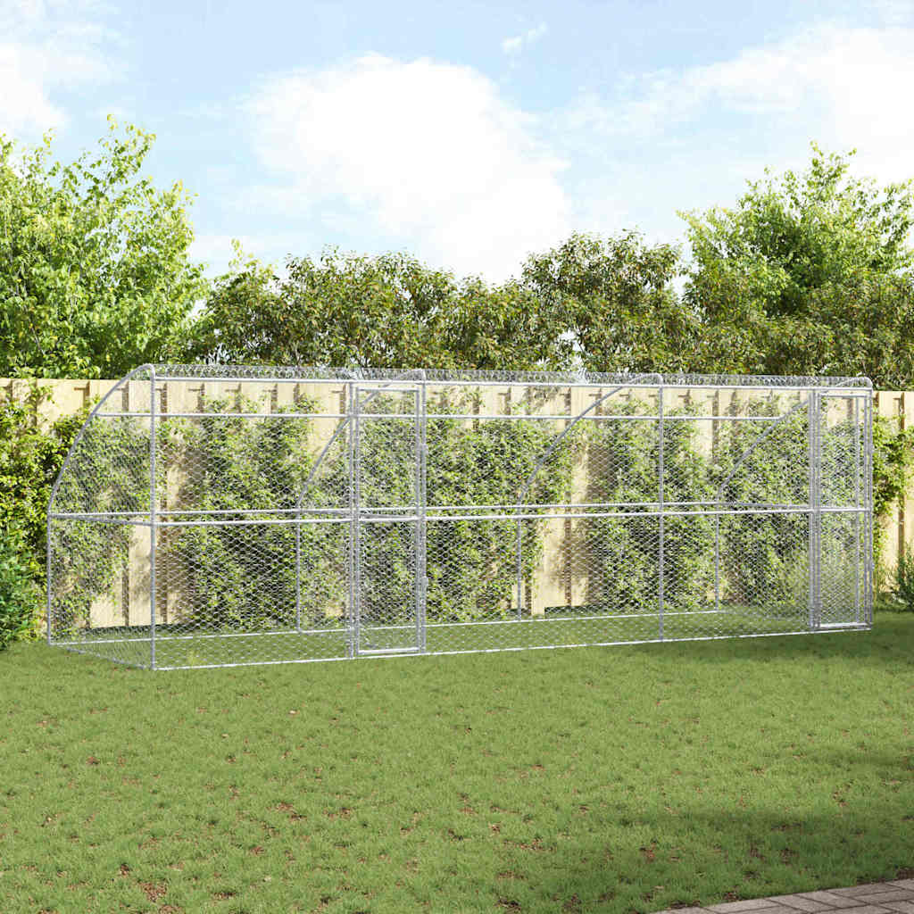 Hundekäfig 3 pcs Silber 6 x 2 x 2 m Verzinkter Stahl