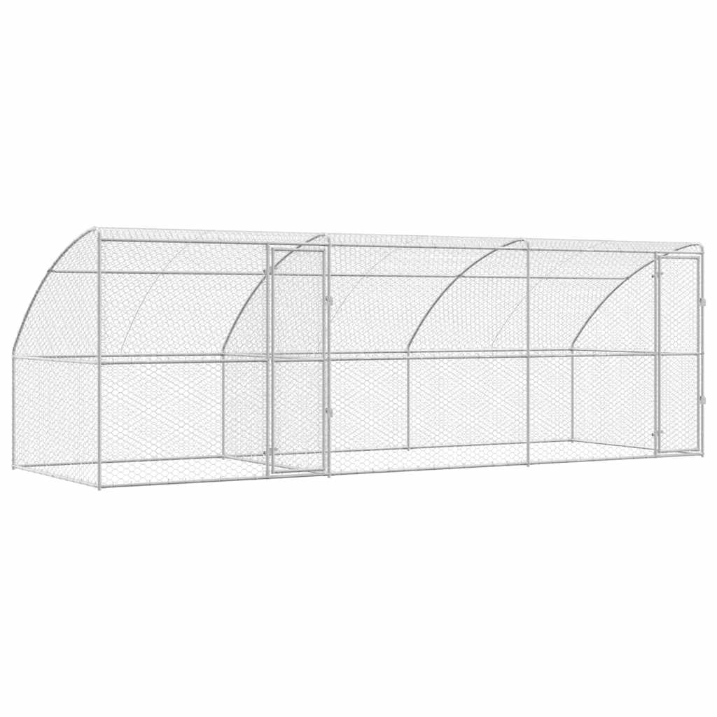 Hundekäfig 3 pcs Silber 6 x 2 x 2 m Verzinkter Stahl
