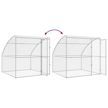 Hundekäfig 3 pcs Silber 6 x 2 x 2 m Verzinkter Stahl