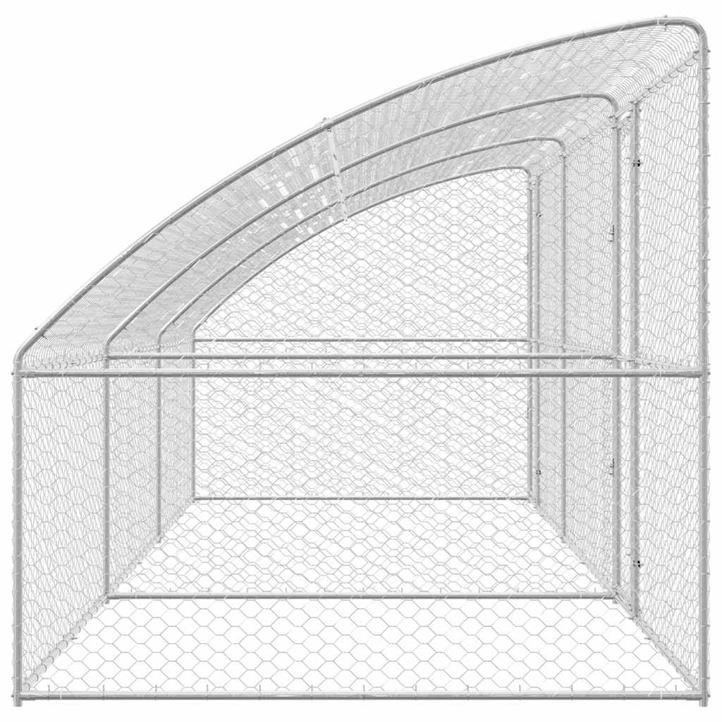 Hundekäfig 3 pcs Silber 6 x 2 x 2 m Verzinkter Stahl