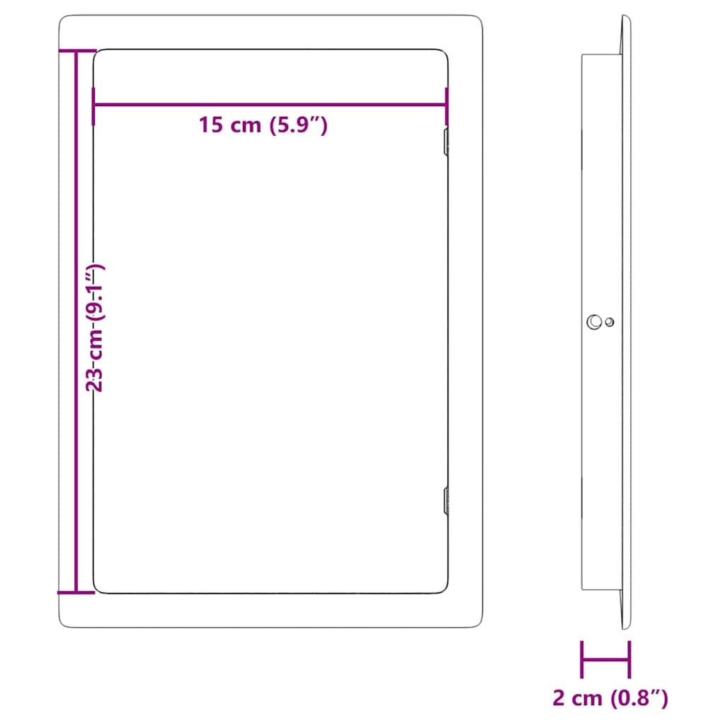 Zugangspanels 2 pcs Weiß 15 x 23 cm ABS Kunststoff