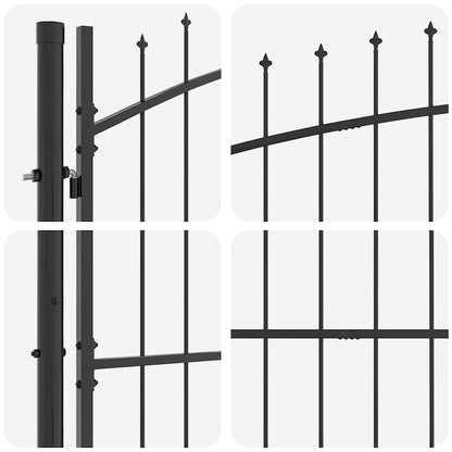Doppeltor mit Schloss Grau 400 x 199.5 cm Stahl