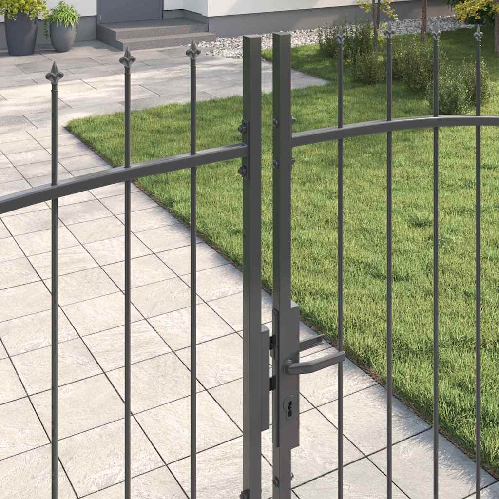 vidaXL Doppeltor mit Schloss Grau 400 x 199.5 cm Stahl