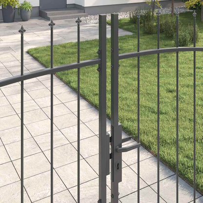 vidaXL Doppeltor mit Schloss Grau 400 x 199.5 cm Stahl
