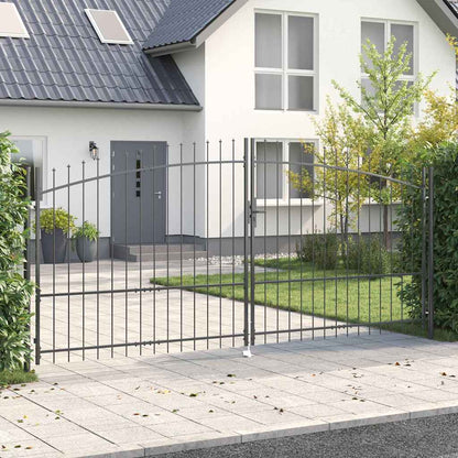 vidaXL Doppeltor mit Schloss Grau 400 x 199.5 cm Stahl