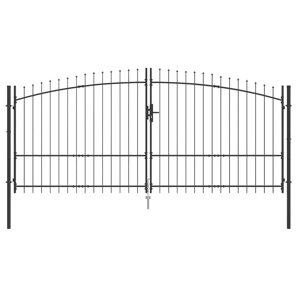 vidaXL Doppeltor mit Schloss Grau 400 x 199.5 cm Stahl