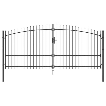vidaXL Doppeltor mit Schloss Grau 400 x 199.5 cm Stahl