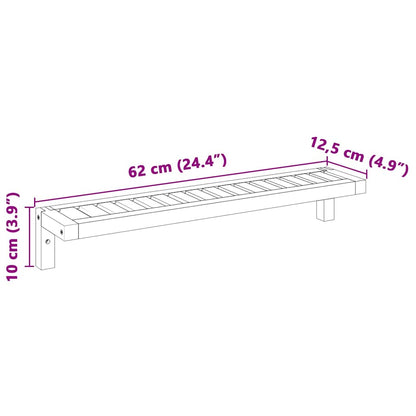 vidaXL Wandhängeregal Natur 62 x 10 x 12,5 cm Massivholz aus Walnuss