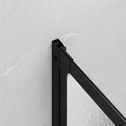 Duschwand Schwarz 132 x 2 x 140 cm Aluminium