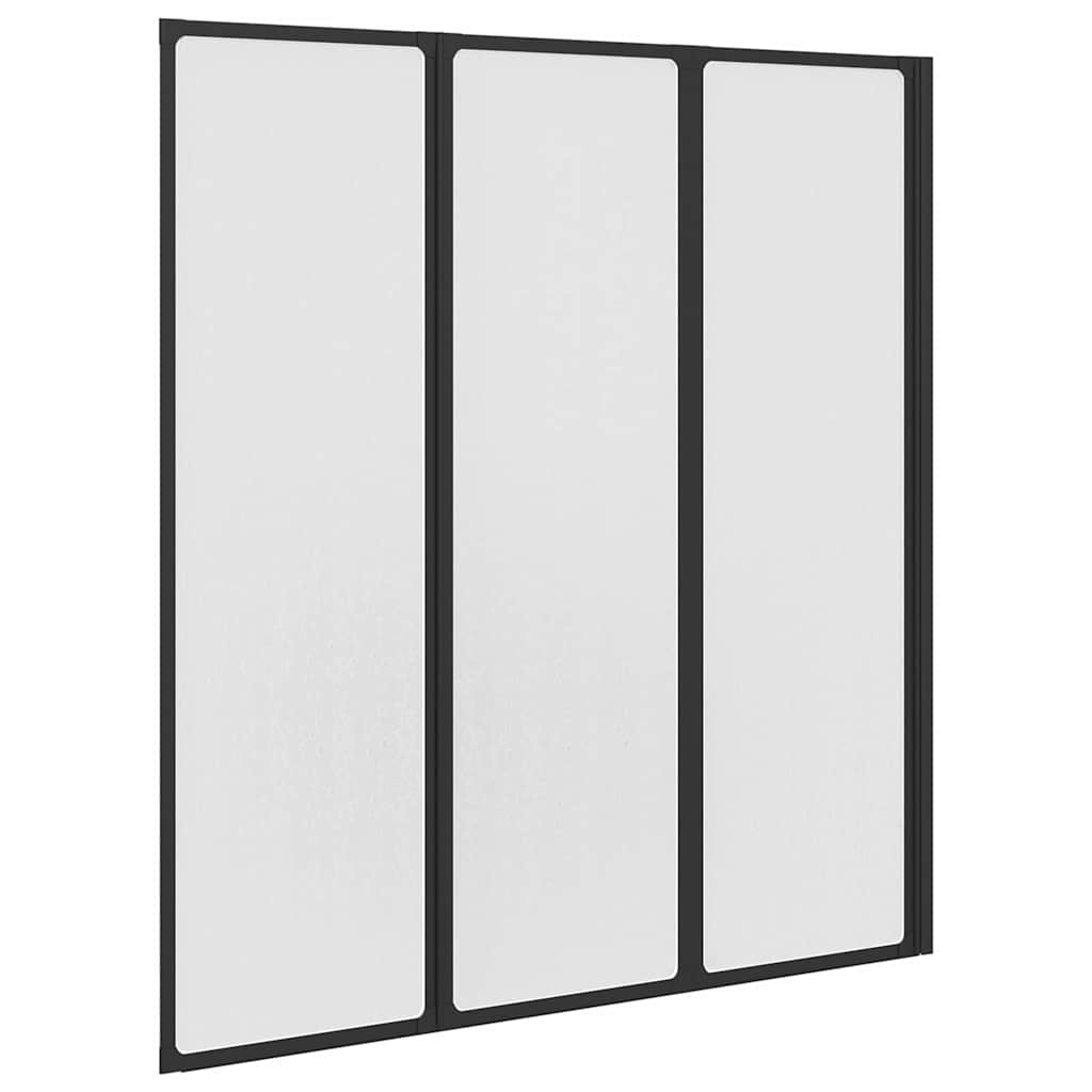 Duschwand Schwarz 132 x 2 x 140 cm Aluminium