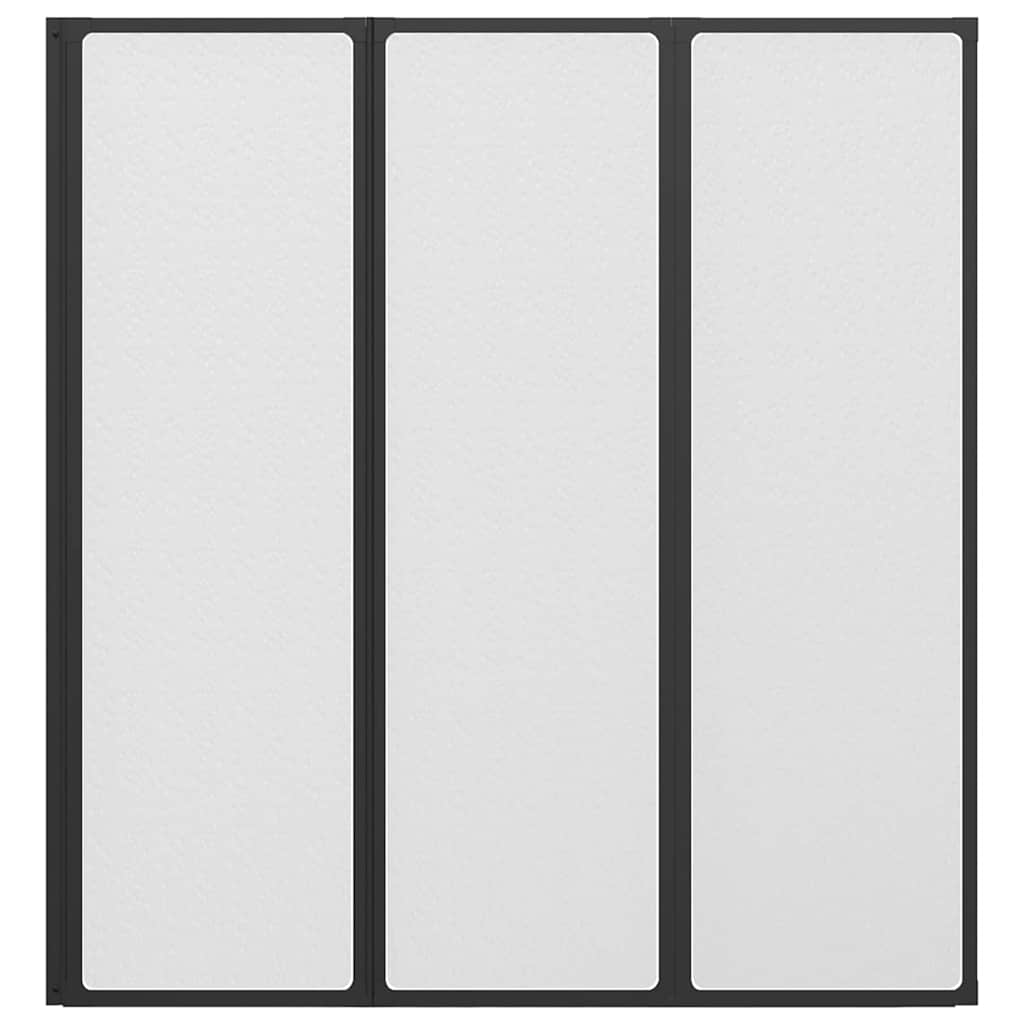 Duschwand Schwarz 132 x 2 x 140 cm Aluminium