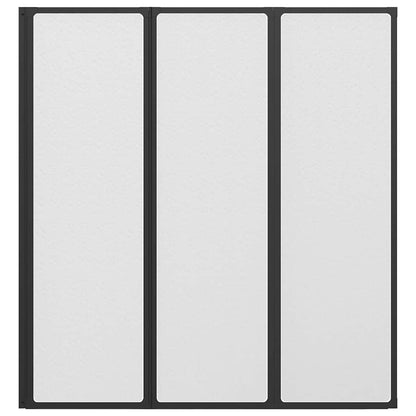 Duschwand Schwarz 132 x 2 x 140 cm Aluminium