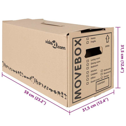 Umzugsbox mit Speicher 20 pcs Natur 59 x 31,5 x 31,5 cm Karton
