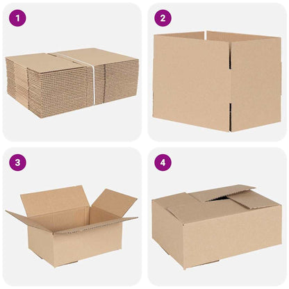 Faltbox mit Speicher 50 pcs Natur 25 x 17,5 x 10 cm Karton