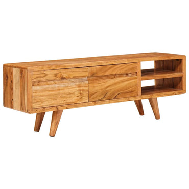 vidaXL TV-Schränk mit Regal Braun 110 x 30 x 40 cm Massivholz Akazie