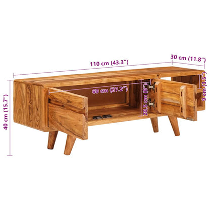 vidaXL TV-Schränk mit Regal Braun 110 x 30 x 40 cm Massivholz Akazie
