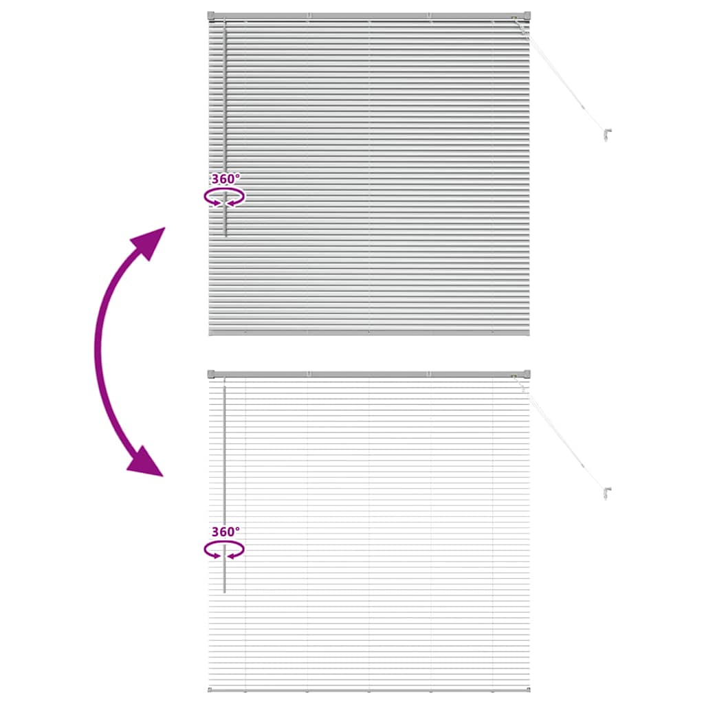 vidaXL Balkenjalousien Silber 130 x 135 cm Aluminium