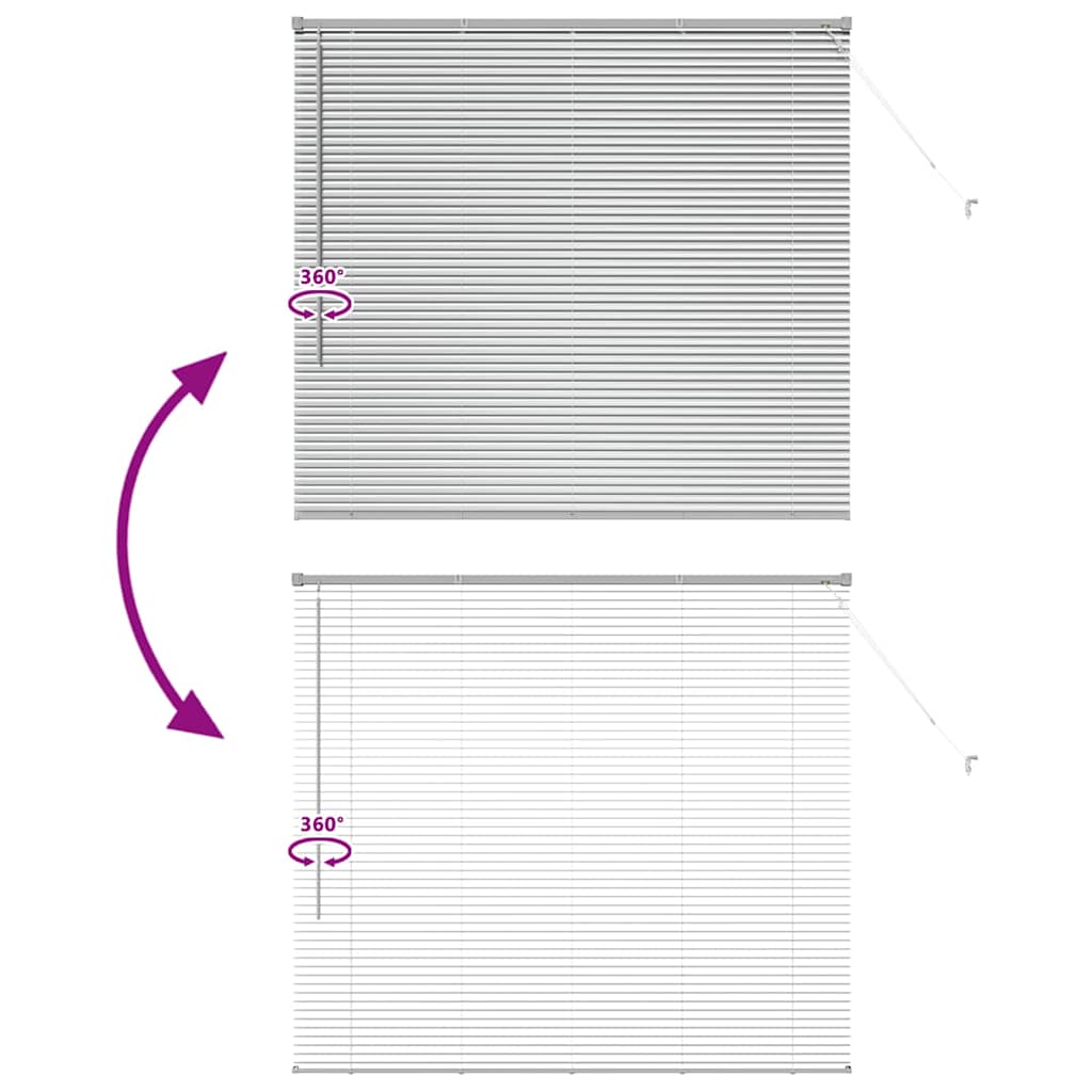 vidaXL Balkenjalousien Silber 130 x 145 cm Aluminium