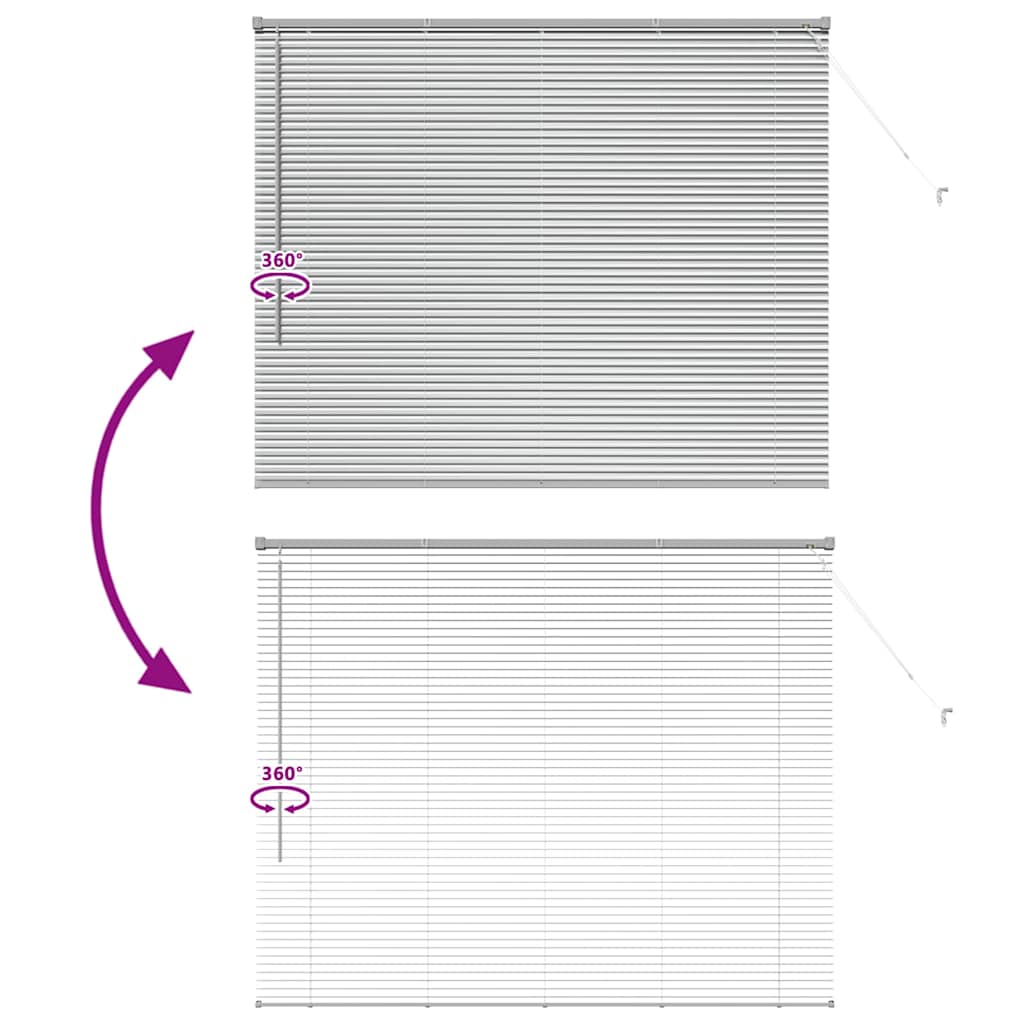 vidaXL Balkenjalousien Silber 130 x 155 cm Aluminium