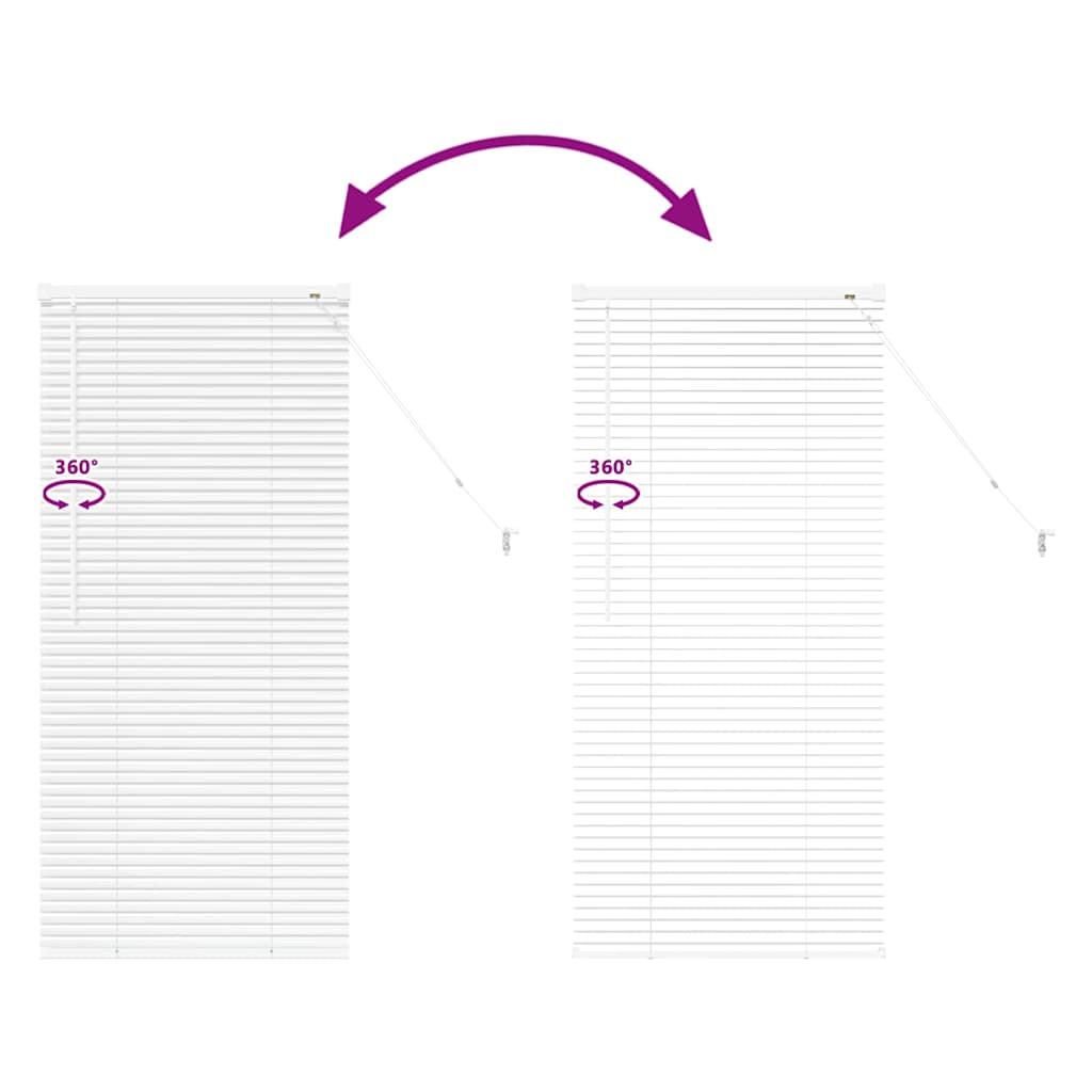 Balkenjalousien Weiß 130 x 65 cm Aluminium