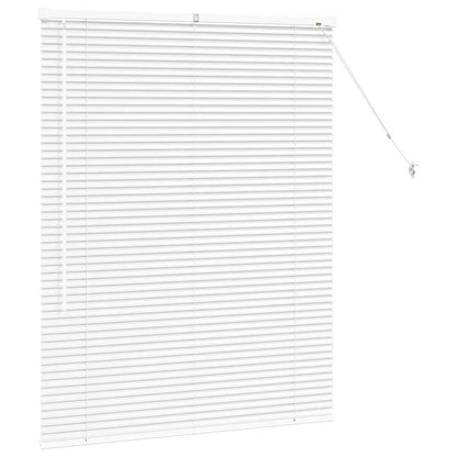 vidaXL Balkenjalousien Weiß 130 x 105 cm Aluminium