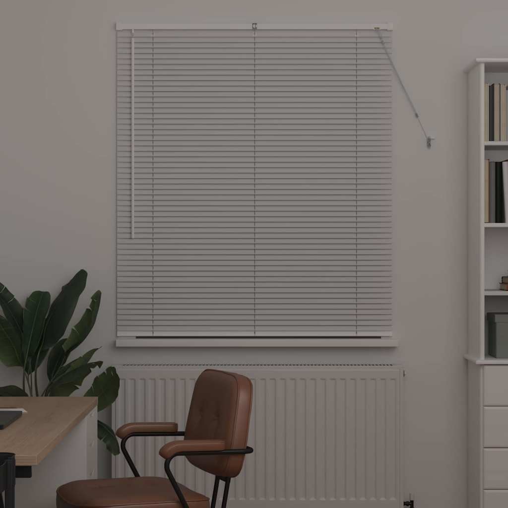 vidaXL Balkenjalousien Weiß 130 x 115 cm Aluminium
