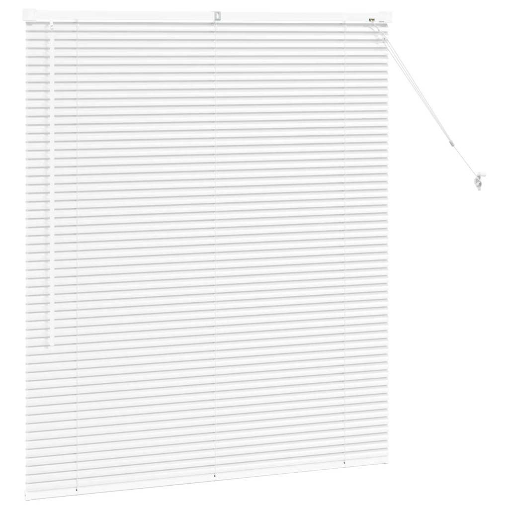vidaXL Balkenjalousien Weiß 130 x 115 cm Aluminium