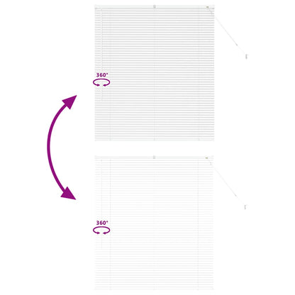 Balkenjalousien Weiß 130 x 120 cm Aluminium