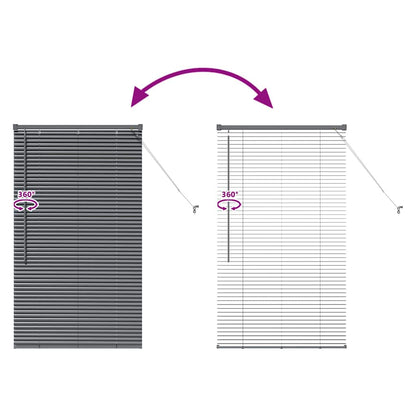Balkenjalousien Dunkelgrau 130 x 75 cm Aluminium