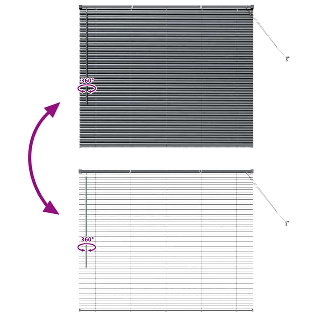 Balkenjalousien Dunkelgrau 130 x 160 cm Aluminium