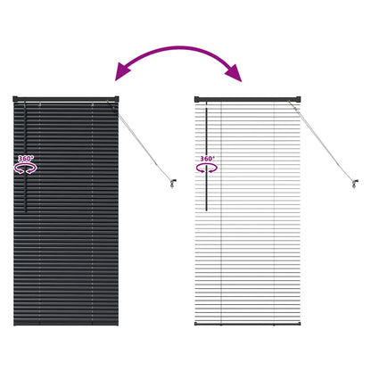 vidaXL Balkenjalousien Schwarz 60 x 2,5 x 130 cm Aluminium