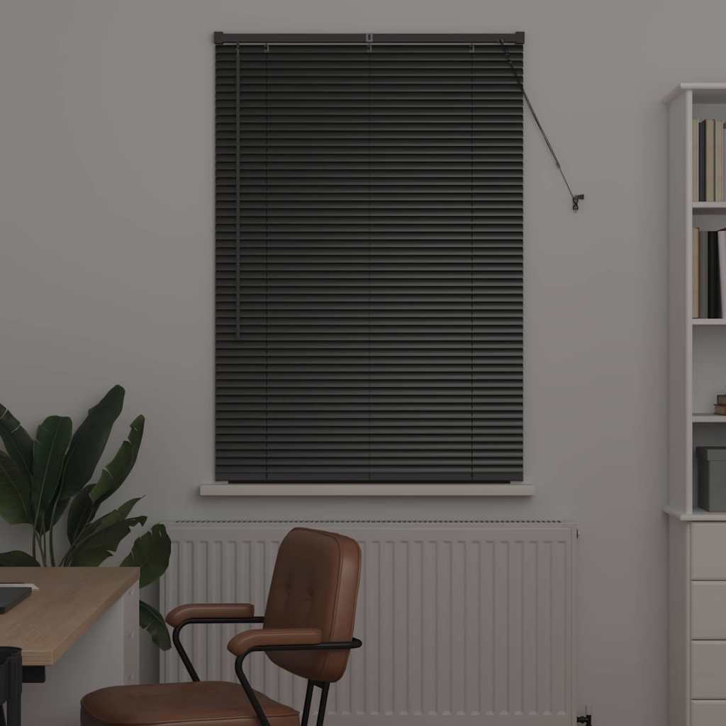 vidaXL Balkenjalousien Schwarz 130 x 95 cm Aluminium