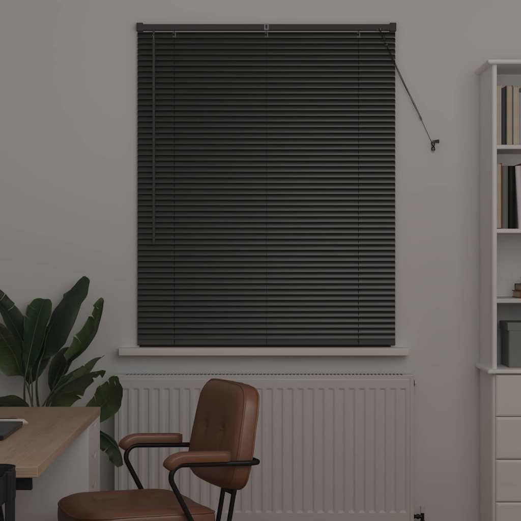 vidaXL Balkenjalousien Schwarz 130 x 105 cm Aluminium