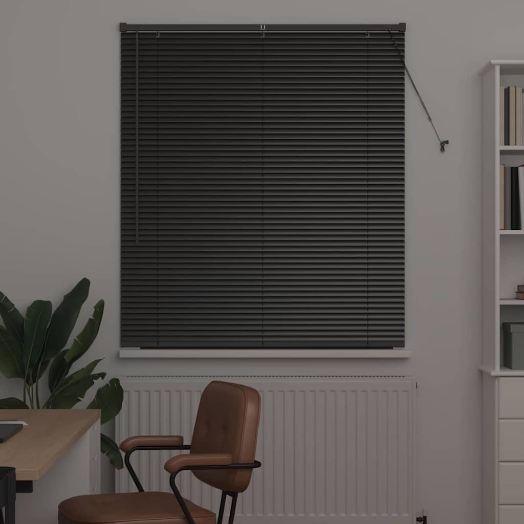vidaXL Balkenjalousien Schwarz 130 x 115 cm Aluminium