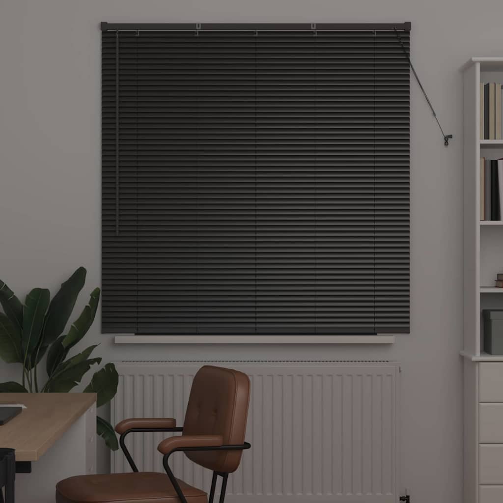 vidaXL Balkenjalousien Schwarz 130 x 130 cm Aluminium