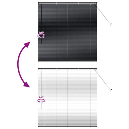 Balkenjalousien Schwarz 130 x 135 cm Aluminium