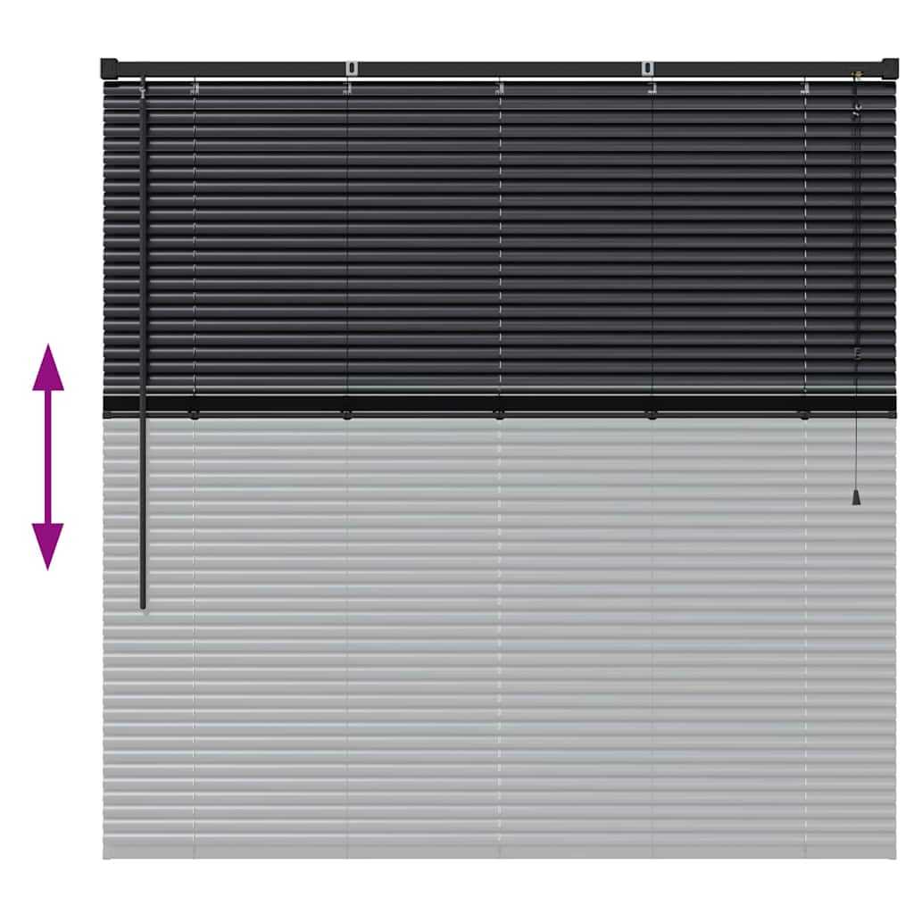 vidaXL Balkenjalousien Schwarz 130 x 135 cm Aluminium