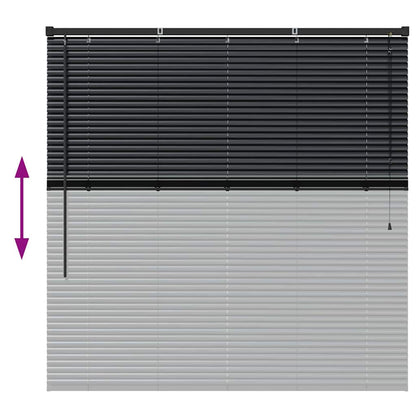vidaXL Balkenjalousien Schwarz 130 x 135 cm Aluminium