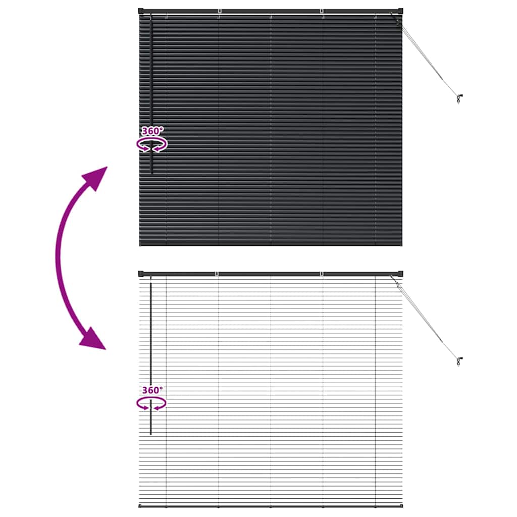 Balkenjalousien Schwarz 130 x 140 cm Aluminium