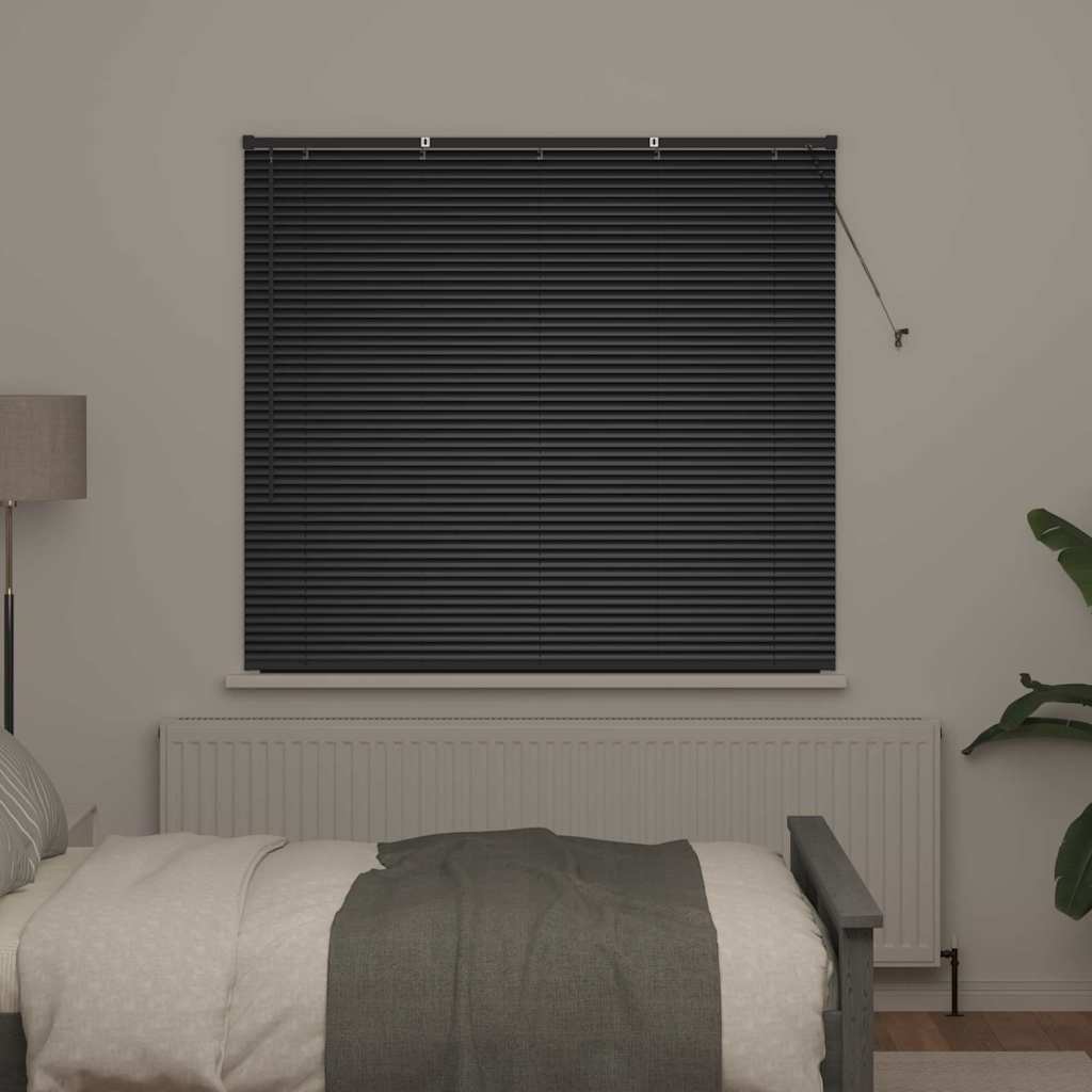 vidaXL Balkenjalousien Schwarz 130 x 145 cm Aluminium