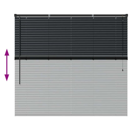 vidaXL Balkenjalousien Schwarz 130 x 145 cm Aluminium