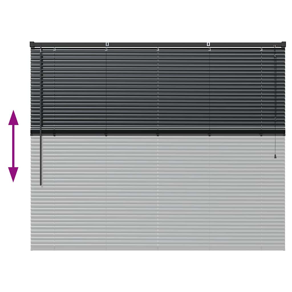 vidaXL Balkenjalousien Schwarz 130 x 155 cm Aluminium