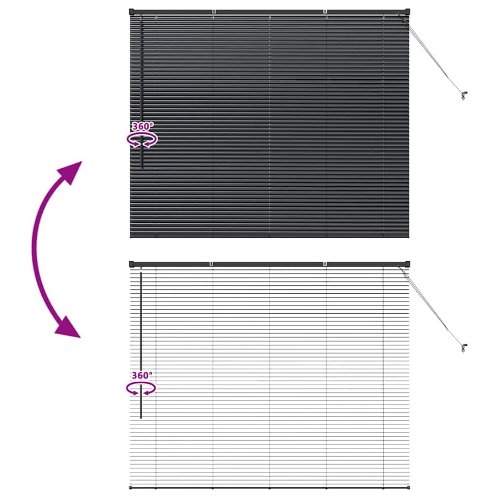 Balkenjalousien Schwarz 130 x 160 cm Aluminium