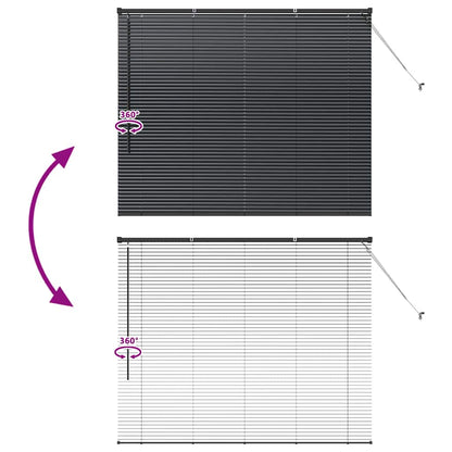 Balkenjalousien Schwarz 130 x 160 cm Aluminium