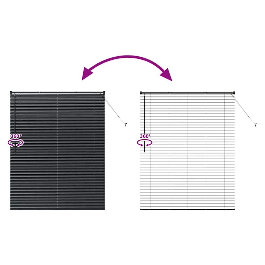 Balkenjalousien Schwarz 175 x 140 cm Aluminium