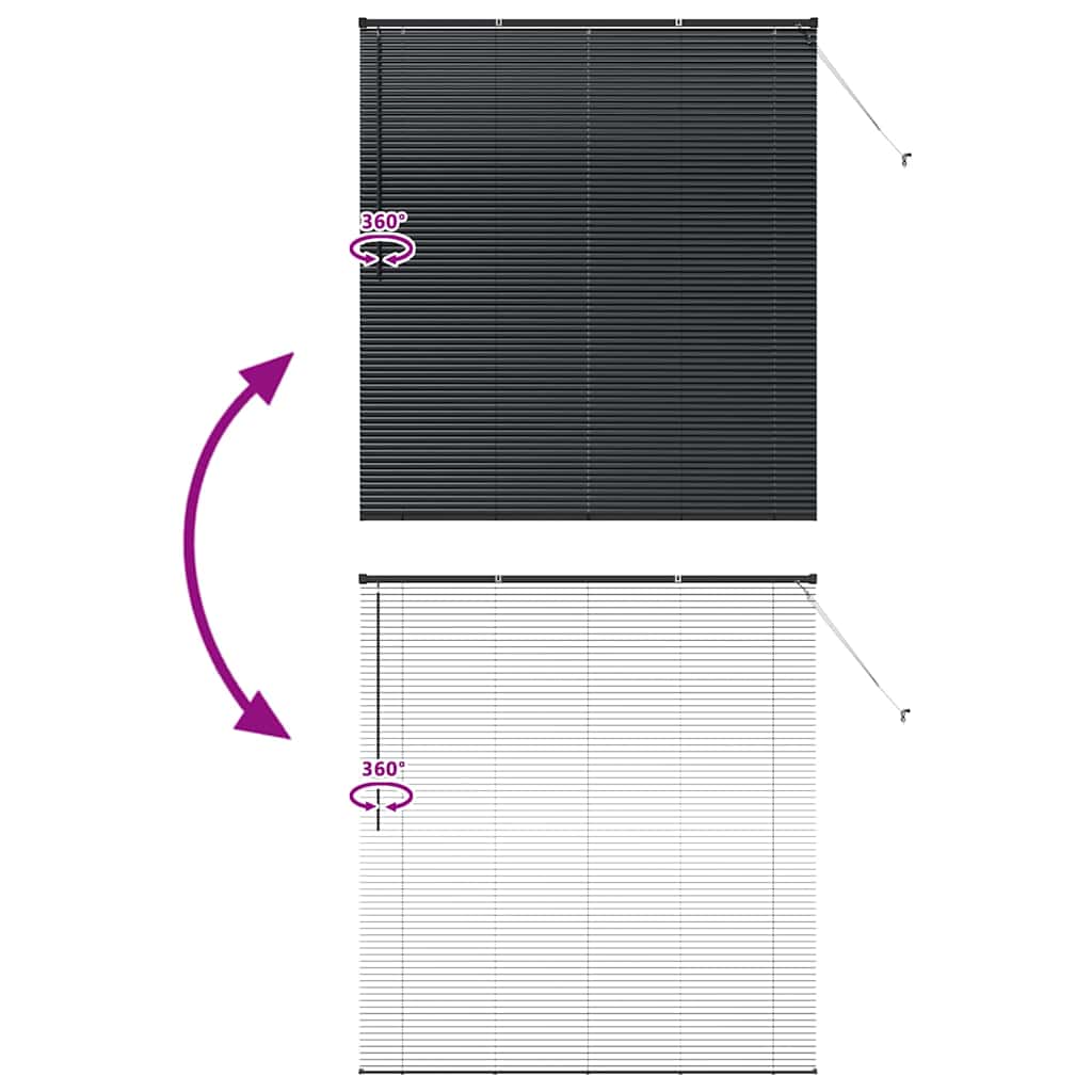 Balkenjalousien Schwarz 175 x 160 cm Aluminium