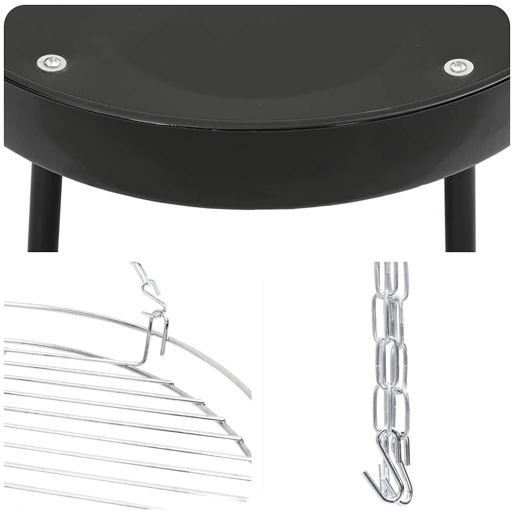 Lagerfeuer Stativ 3 pcs Schwarz Stahl